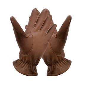 Gants d'hiver en cuir véritable doux de qualité supérieure, écologiques, de sécurité, isolés thermiquement, équipement pour les activités sportives de plein air, pour le cyclisme - Product Image 4