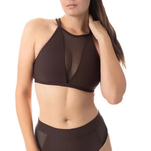 Vêtements de danse pour femmes, haut à col haut, bas taille haute, tenue d'entraînement d'été, tissu extensible, respirant, confortable, OEM - Product Image 1