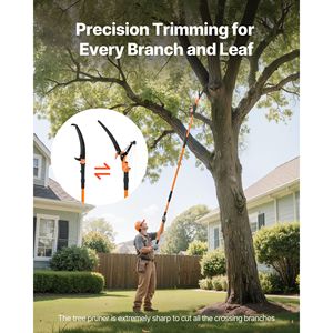 Sega per Potatura Manuale Estensibile 1,35-8,00 m con Lama Affilata in Acciaio 65Mn e Manico Leggero in Fibra di Vetro - Product Image 3