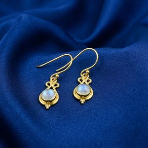 Pendientes de Piedra Lunar Arcoíris Natural, Plata de Ley 925, Chapados en Oro Rosa y Oro Amarillo, Joyería Hecha a Mano para Mujer - Product Image 5