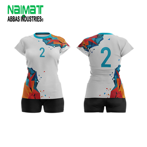 Custom Women Volleyball Jersey Set Sublimated Geometric Team Uniform Quick Dry Breathable Slim Fit Sports Wear - Product Image 1