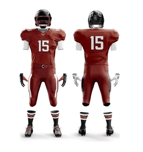 Uniformes de football américain personnalisables Blanc Rouge 15 Imprimés par transfert thermique Anti-humidité Séchage rapide Coupe régulière Homme Avant - Product Image 5