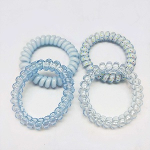 ชุดที่มัดผมไร้รอยต่อสีฟ้าอ่อนของผู้หญิง4ชิ้นเครื่องประดับสายโทรศัพท์แบบเรียบง่ายพร้อมสัมผัสที่มีสีสันหวาน - Product Image 6