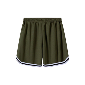 Shorts de basketball vert pour homme 100 % coton, coupe mi-ample, pour entraînement sportif, gym, course à pied, sportswear décontracté d'été avec cordon de serrage - Product Image 4
