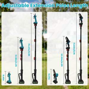 Cesoie elettriche per potatura 4-in-1 7 angoli di testa regolabili Cordless albero taglio palo sega con batterie ricaricabili 3000mAh 2 pz - Product Image 6