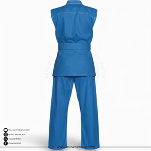 เสื้อกิโมโน BJJ แบบไม่มีแขน ปักโลโก้ได้ ผลิตจากผ้าฝ้าย 100% ทอลายเพิร์ลวีฟ สำหรับนักกีฬากราปลิงมืออาชีพ ชุดฝึกซ้อมแบบไม่มีแขน - Product Image 2