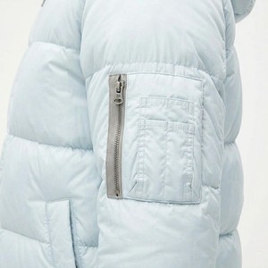 Top Quality Men's <b>Light</b> Blue Hooded Puffer Jacket Regular Fit Polyester Winter Casual Outerwear with Zipper Closure - Product Image 4
