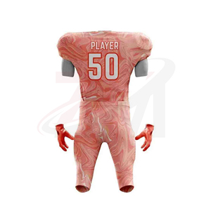 Uniforme de Fútbol Americano para Hombre, Rojo y Negro, Impresión por Sublimación, Transpirable, Poliéster, Jersey de Equipo para Adultos con Mangas Cortas - Product Image 3