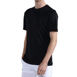 เสื้อยืดแขนสั้นผู้ชายสีดำ ผ้าถัก สีพื้น สไตล์ลำลอง ทรงปกติ ขายส่ง เสื้อโปโลเรียบๆ รับสกรีนโลโก้ - Product Image 2