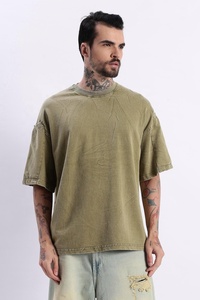 Men's <b>Red</b> <b>Oversized</b> T-<b>Shirt</b> 100% Cotton Casual Short Sleeve O-Neck Quick Dry Breathable - Product Image 3