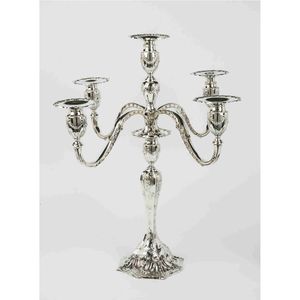 Vintage Polished Silver Metal Candelabra 5-Light <b>Tall</b> Candelabrum Stand Classic Pillar Candle Holder For Hotel <b>Table</b> Decor Stand - Product Image 3