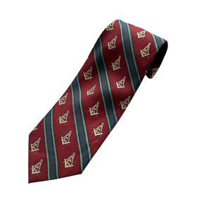 Cravate en satin/soie sur mesure de haute qualité avec logo personnalisé par sublimation pour la tenue maçonnique des membres de la franc-maçonnerie - Product Image 3