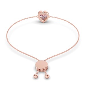 Bracelet ajustable pour femme avec diamant rose vif Kyra taille cœur serti clos, or 14 carats (3/4 ct) Tw. Bijoux pour femmes - Product Image 5