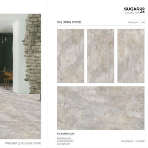 กระเบื้องพอร์ซเลนลายสวยหรู ขนาดใหญ่ 600x1200 มม. กระเบื้องพรีเมียมสำหรับห้องนั่งเล่น ห้องน้ำ ห้องครัว และสำนักงาน - Product Image 1