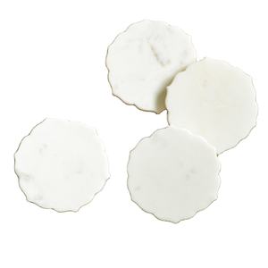<b>Coasters</b> for Drinks, Set of 6 Marble <b>Coasters</b> with Holder and <b>Cork</b> Base for Kitchen Home Decor Housewarming Gift, Round - Product Image 1