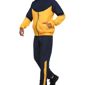 Survêtement pour homme, couleur marine et jaune, style sportif, coupe régulière, respirant, polyester, vêtements d'hiver - Product Image 5