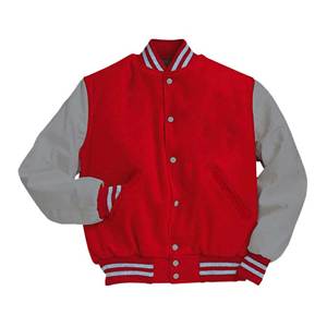 Veste universitaire en laine de qualité supérieure avec manches en cuir, broderie personnalisée, style bomber, fabricant OEM - Product Image 2
