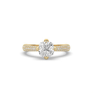 Anillo de Diamante de Laboratorio con Corte Cojín Brillante de 2.61Ct, Oro de 14KT, Estilo Ligero, Joyería de Compromiso de Oro de 10KT para Aniversario - Product Image 1
