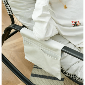 Poltrona Moderna da Soggiorno Extra Larga in Pelle Tecnica, Poltrona Reclinabile a Dondolo in Bouclé - Product Image 2