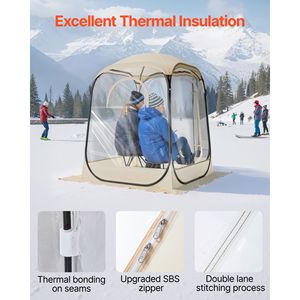Tenda Sportiva Trasparente a Bolla per 1 Persona 50x50 Pop-up in PVC Impermeabile con Tappetino e Copertura Superiore, Igloo da Giardino su Misura - Product Image 5