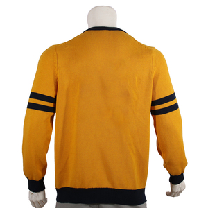 Top Quality Men's Knitted Cotton Sweater Professionally Made Hand Knitted Cotton Wool Knitwear Clothes V-Neck Sweaters Male - Product Image 5