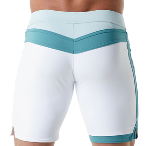 Shorts de Baño para Hombre, Color Blanco y Azul Agua, de Secado Rápido, con Cordón Ajustable, para Playa, Surf, Natación, Deportes Acuáticos - Product Image 2