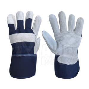Gants de travail en cuir robustes 2020 avec paume en cuir double antidérapante 14 pouces, couleur et logo personnalisés, échantillon gratuit - Product Image 4