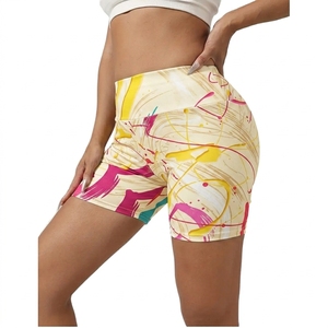 Shorts de sport taille haute respirants et brodés pour femme, effet push-up, en nylon, pour gym, fitness et yoga - Product Image 2