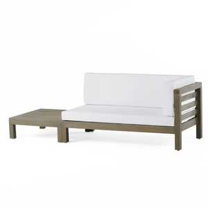 Set di Mobili da Giardino OANA con Divanetto Angolare Bianco e Tavolino da Caffè, Elegante Arredamento per Esterni - Product Image 2
