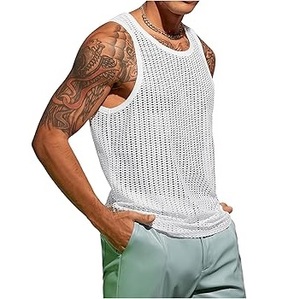 Wholesale Customized Factory Made Logo Printing Mesh Tank Top Best Design <b>Mens</b> Breathable Gym <b>Singlet</b> - Product Image 3