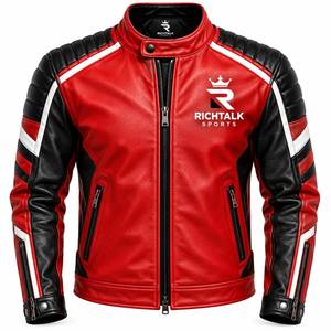 Winter Warm <b>Genuine</b> <b>Leather</b> <b>Jacket</b> <b>Men</b> Stand Eco-Friendly Quick Dry Comfortable Breathable Premium Quality Custom Made Front - Product Image 1