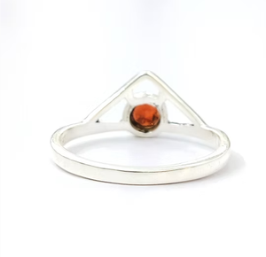 Retro Style 925 Sterling <b>Silver</b> <b>Ring</b> Round Red <b>Garnet</b> Gemstone Minimalist Geometric Jewelry for Women - Product Image 4