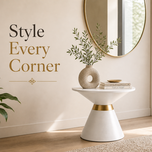 Mesa Auxiliar Redonda de Hierro Forjado de Lujo, Impermeable, Estilo Art Deco |   Mesa Auxiliar Móvil Ecológica para Decoración de Sala de Estar, Dormitorio y Entrada - Product Image 5