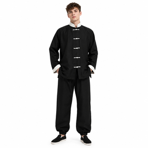 Tenue de Kung Fu personnalisée, ensemble de Tai Chi pour hommes et enfants, vêtements d'entraînement d'arts martiaux, haut à manches longues et pantalon, vente en gros - Product Image 5