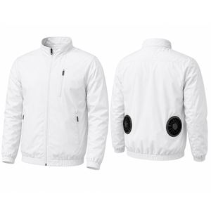 Water Resistant Oversize Windbreaker Puffer Sportswear <b>Jacket</b> With Fan Lightweight Zipper Up Polyester Hoodie Fan <b>Cooling</b> <b>Jacket</b> - Product Image 4