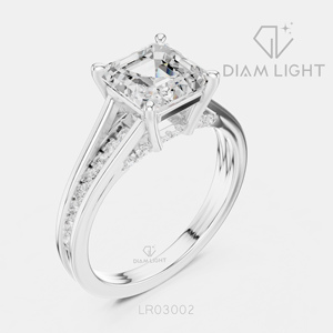 Classic 1.78CT Asscher Cut Lab Grown Diamond Engagement <b>Ring</b> in 14KT White Gold with F+ Color VS+ Clarity Engagement <b>Ring</b> - Product Image 2