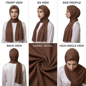 Custom Women's Breathable Durable Lightweight Long Muslim Hijab <b>Head</b> <b>Scarf</b> Jersey Anti-Bacterial Factory Price - Product Image 4