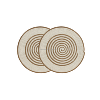 AG Elements Made India, set de table en jute et coton mélangés, tissé à la main, 14 pouces, 2 mm d'épaisseur, finition naturelle, contemporain, écologique, antidérapant