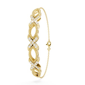 Pulsera de Diamantes con Eslabones Infinitos en Oro Amarillo de 9K, Joyería Fina y Elegante para Mujer, Ideal para Compromiso, Boda o Aniversario - Product Image 6