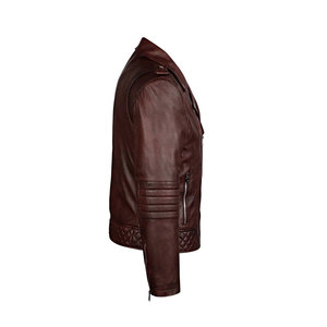<b>Mens</b> Leather <b>Jacket</b> Classic Zip Up Biker Style <b>Long</b> Sleeve Warm Outdoor Casual Fashion Coat for Daily Wear Travel Riding - Product Image 3