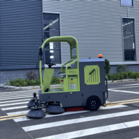 Balayeuse industrielle autoportée électrique pour voirie, balayeuse de jardin à batterie pour feuilles