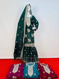 Vêtements indiens et pakistanais, salwar kameez de créateur pour les fêtes et les mariages, salwar kameez indien, gharara suit - Product Image 2