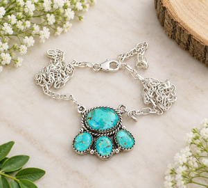 Collier pendentif en turquoise naturelle de Kingman, argent sterling 925, pierre précieuse, chaîne à maillons de 20 pouces, bijoux de fiançailles tendance - Product Image 2