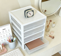 Meuble de rangement de bureau empilable à 4 niveaux en plastique transparent A4, moderne et compact, fabriqué en Corée, prêt à l'emploi pour la maison et le bureau
