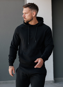 Sweat à capuche pour homme, tissu technique de qualité supérieure, 65% coton, 35% [matière technique], coupe ajustée, doublure lisse, poches cachées - Product Image 6