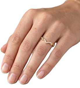 Wholesale Round Cut Lab Grown Diamond 18K Solid Gold Promise <b>Ring</b> Designer Statement Wedding Jewelry Minimalist Curved <b>Ring</b> - Product Image 5