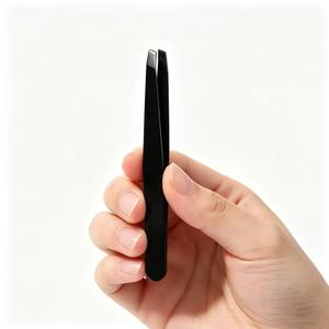 Juego de Pinzas para Pestañas de Acero Inoxidable con Puntas Planas y Curvadas, Negras y Lisas, para Uso Estético y con Logotipo Personalizado - Product Image 5
