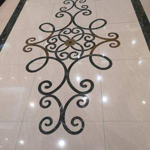 Carreaux de sol décoratifs en marbre blanc de luxe, incrustés et faits à la main, antidérapants et imperméables, pour salon, hôtel, école, hôpital - Product Image 2