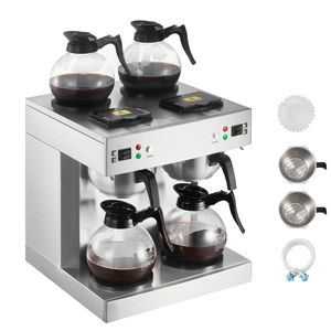 เครื่องชงกาแฟไฟฟ้าแบบหยดเชิงพาณิชย์ ความจุ 24 ถ้วย พร้อมโถแก้วสแตนเลส 4 ใบ และแผ่นอุ่นกาแฟ - Product Image 1
