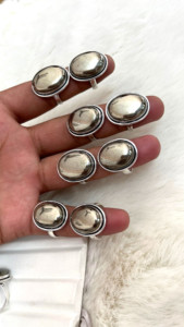 แหวนพลอยไพไรต์ธรรมชาติสไตล์วินเทจ ทำมือ ชุบเงินแท้ ปรับขนาดได้ ขายส่ง ชุดของขวัญ - Product Image 6